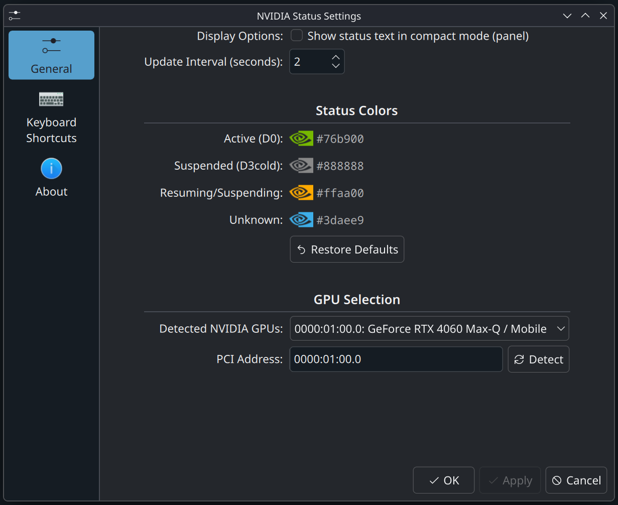 NVIDIA Status - KDE Store
