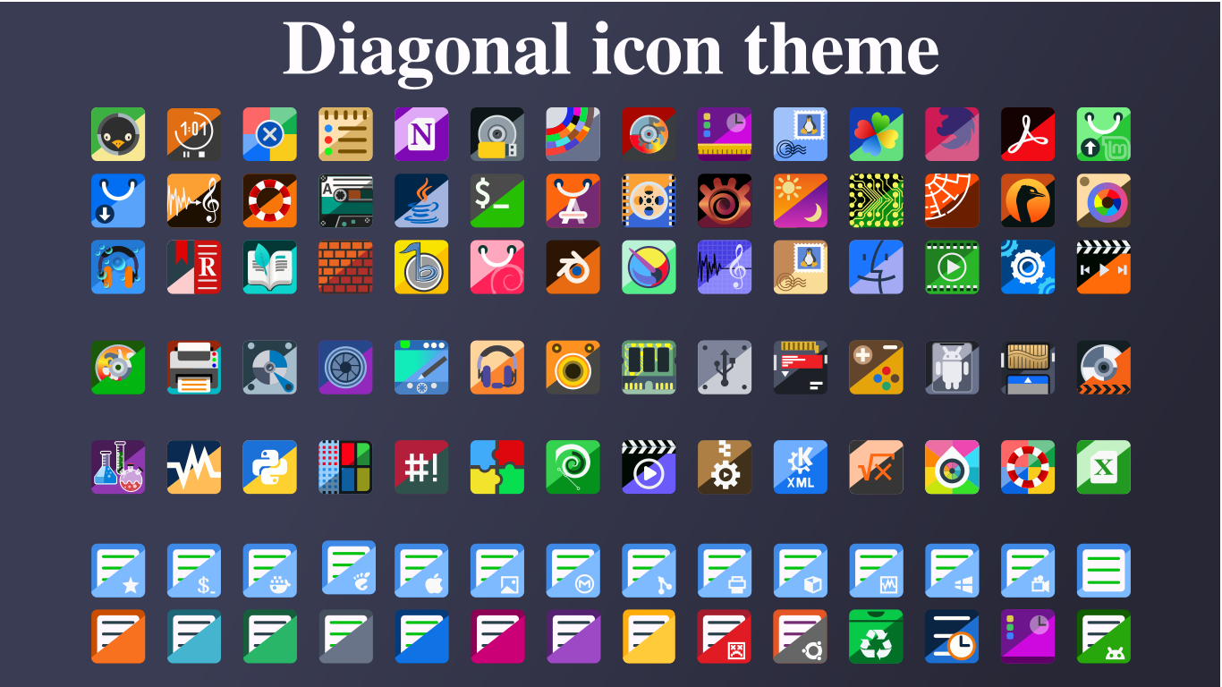 Diagonal-icon-theme - KDE Store
