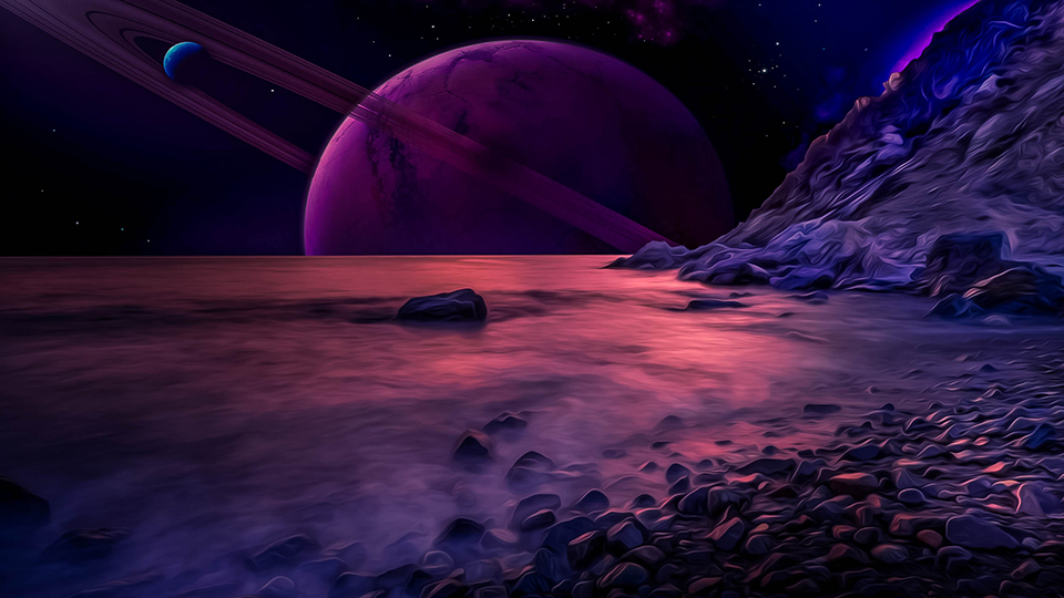 Beach And Nebula 43 HD Wallpaper - KDE Store