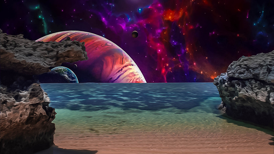 Beach And Nebula 46 HD Wallpaper - pling.com