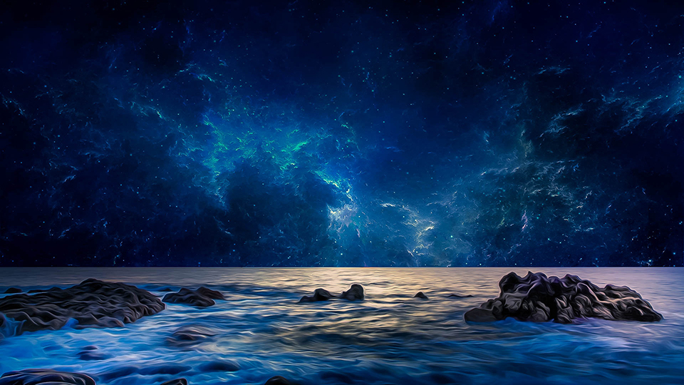 Beach And Nebula 54 Exclusive Content HD Wallpaper - KDE Store