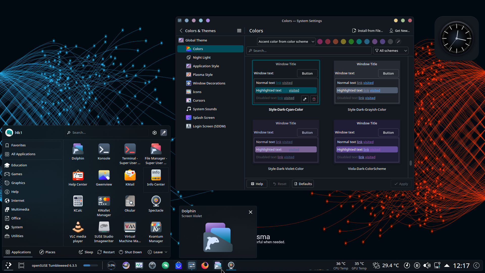 Cyan Linux Style-Dark-Cyan-Color - KDE Store