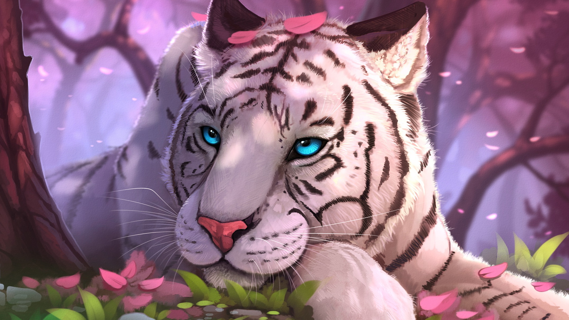 White Tiger Fantasy Art HD Wallpaper White Tiger Fantasy Art HD Wallpaper
