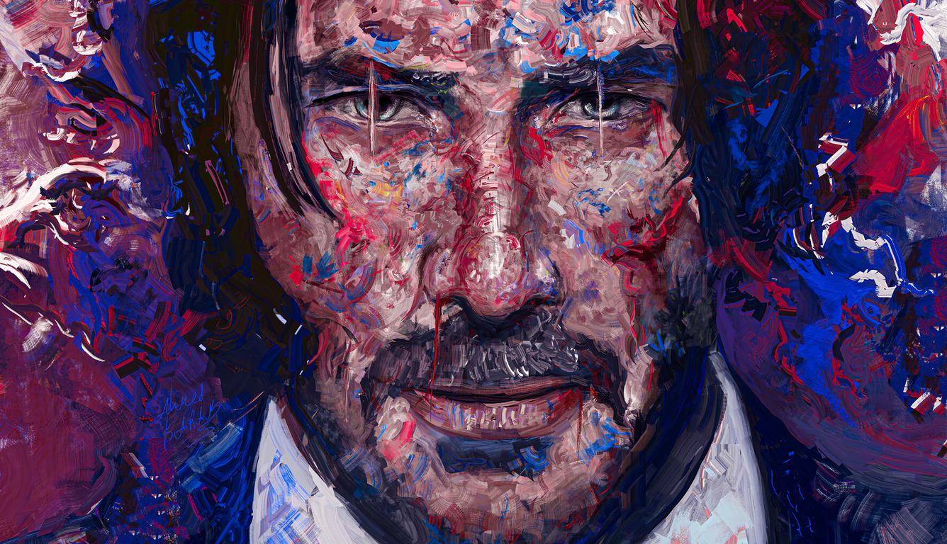 4K Wallpaper iPhone John Wick in The Style of Rockstar Games