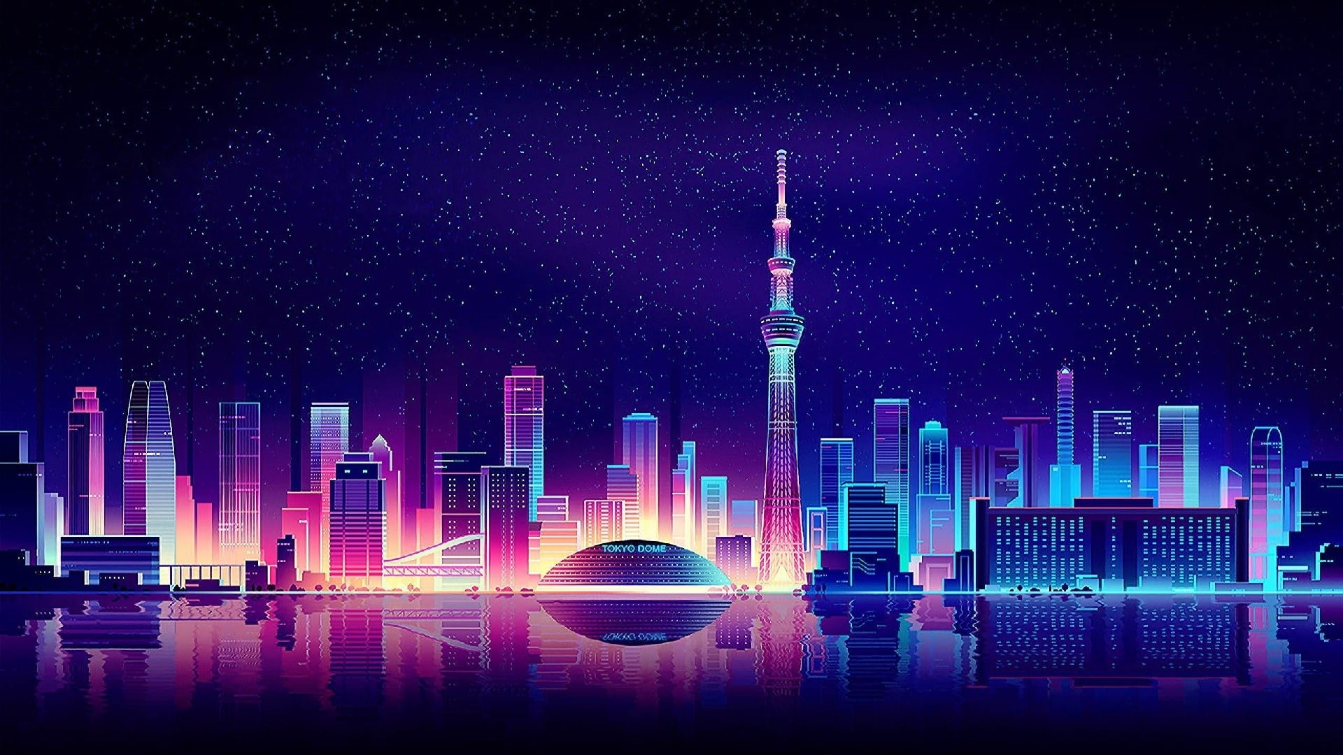 Neon city wallpaper 