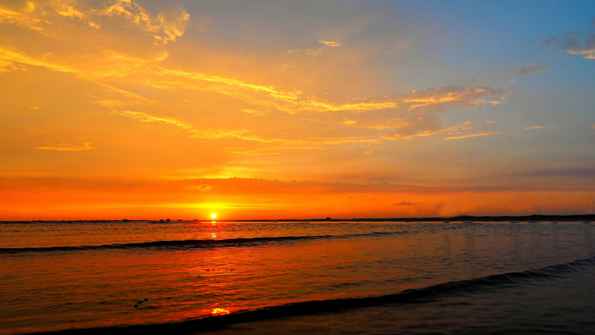 Sunset Ocean Clouds Sky Scenery 4K Wallpaper iPhone HD Phone 5660f