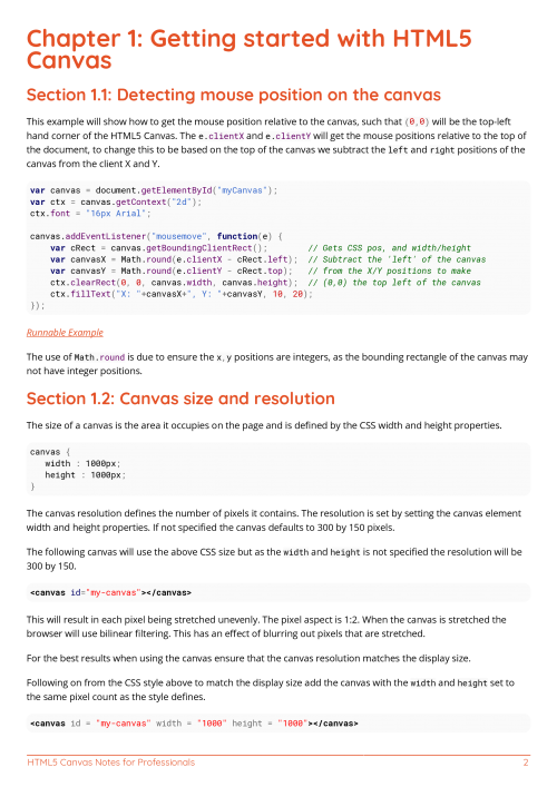HTML5 Canvas - Notes for Professionals book - Pling Books