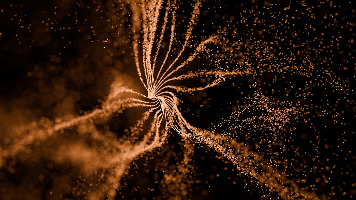 Golden Microscopic Particles Spiral Abstract A.. - KDE Store