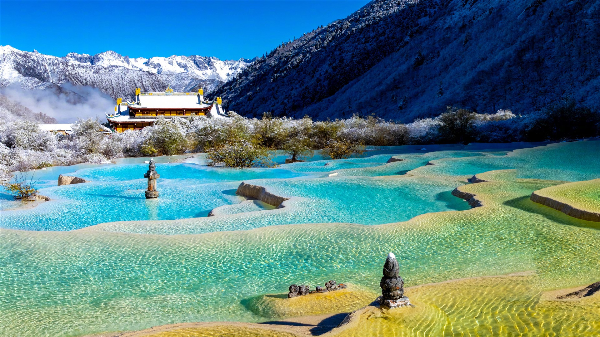 Huanglong Scenic Area Lake Snowy Mountains - KDE Store